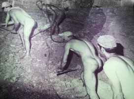 1. 1950 (c.) Sulfur Miners-Floristella Gtorracalda mines, Sicily (composite).jpg