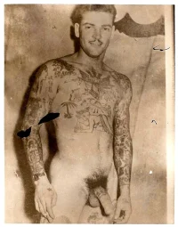 1940's Figure Study of Tattooed Man.webp