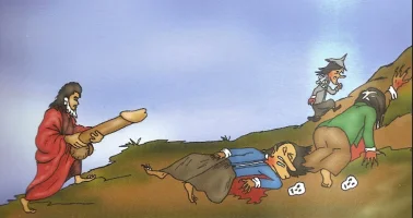 2. Drukpa Kunley subduing demons with his penis.webp