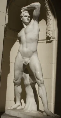 Olympic club heoric male statue.webp